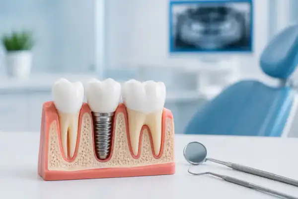 Procedimento de implante dentário na Dentemergência
